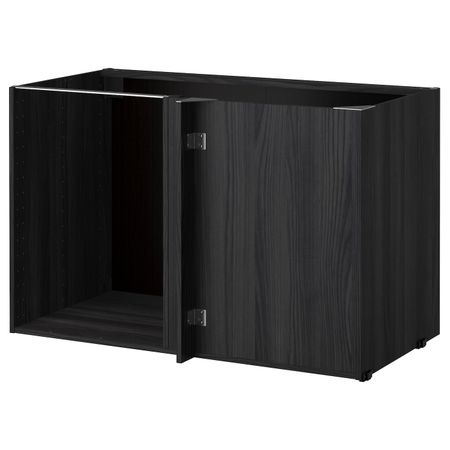 Каркас напольного шкафа углового, под дерево черный 128x68x80 см IKEA МЕТОД 003.679.42