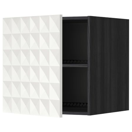 Верхний шкаф на холодильник, морозильник МЕТОД, черный, Гэррестад белый