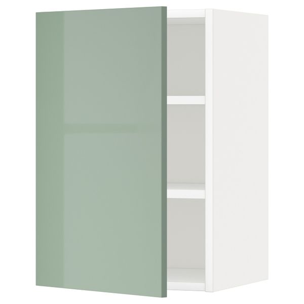 Шкаф навесной с полкой, белый, Калларп светло-зеленый, 40x60 см IKEA МЕТОД 292.455.11 - схема-чертеж с размерами