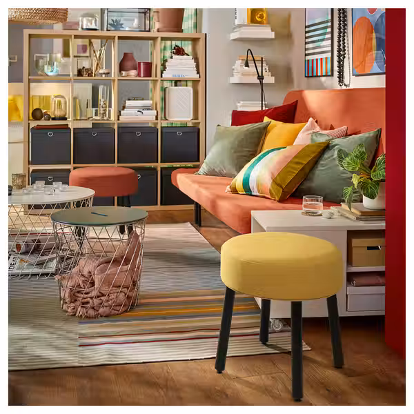 MÖRTFORS МЁРТФОРС Пуф - дисерёд темно-желтый 47x47 см - фото 2