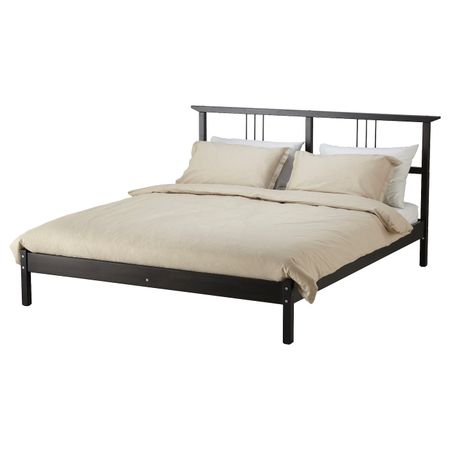 Каркас кровати, черно-коричневый/Лурой 140x200 см IKEA RYKENE РИКЕНЕ 493.029.06