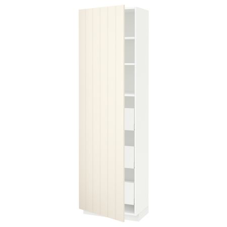 Высокий шкаф с ящиками МЕТОД / МАКСИМЕРА, белый, Хитарп белый с оттенком