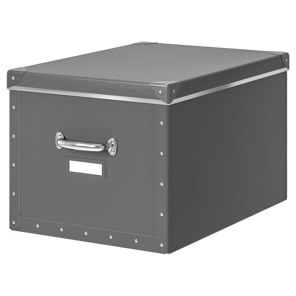 Коробка с крышкой, темно-серый 35x56x30 см IKEA ФЬЕЛЛА 303.956.70 - фото 1