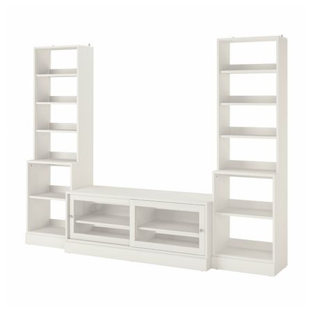 Шкаф для ТВ, комбинация, белый 282x47x212 см IKEA HAVSTA ХАВСТА 093.861.92