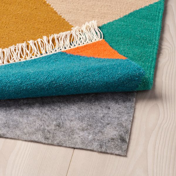 Ковер безворсовый, ручная работа разноцветный 133x195 см IKEA ВИНДЕРЁД 104.674.08 - схема-чертеж с размерами