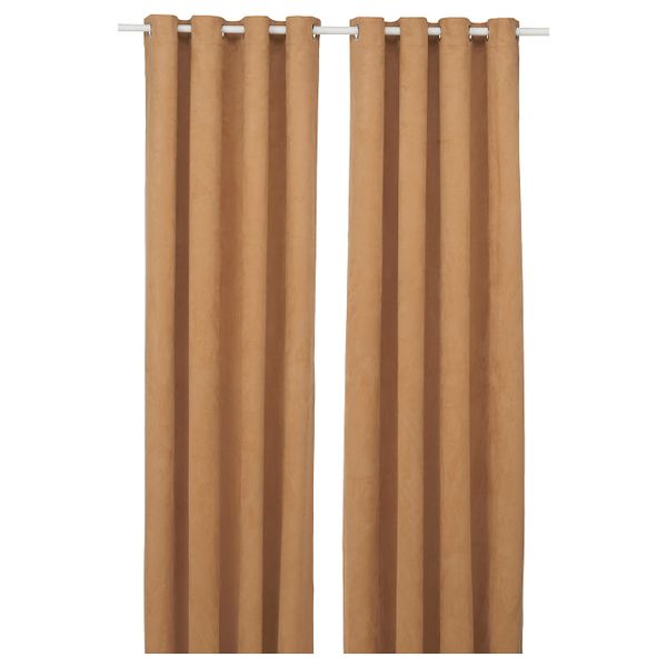 Гардины, блокирующие свет, 2 шт., желто-коричневый 145x300 см IKEA BIRTNA БИРТНА 305.179.02 - фото 1