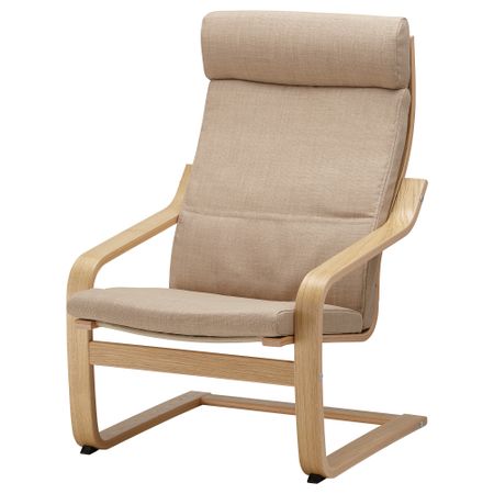 Кресло ПОЭНГ, дубовый шпон, Шифтебу бежевый