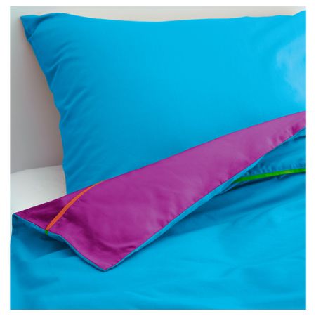 Пододеяльник и 1 наволочка СТИККАТ, бирюзовый, сиреневый (150x200/50x70 см)