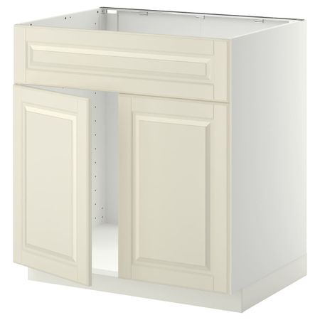 Шкаф под мойку/2 двери/фасад, белый/Будбин белый с оттенком 80x60 см IKEA METOD МЕТОД 994.450.69