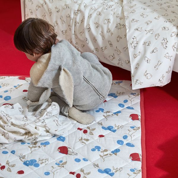 Муслиновый лоскут, орнамент «кролики/черника»/белый 70x70 см IKEA RÖDHAKE РЁДХАКЕ 404.402.00 - схема-чертеж с размерами