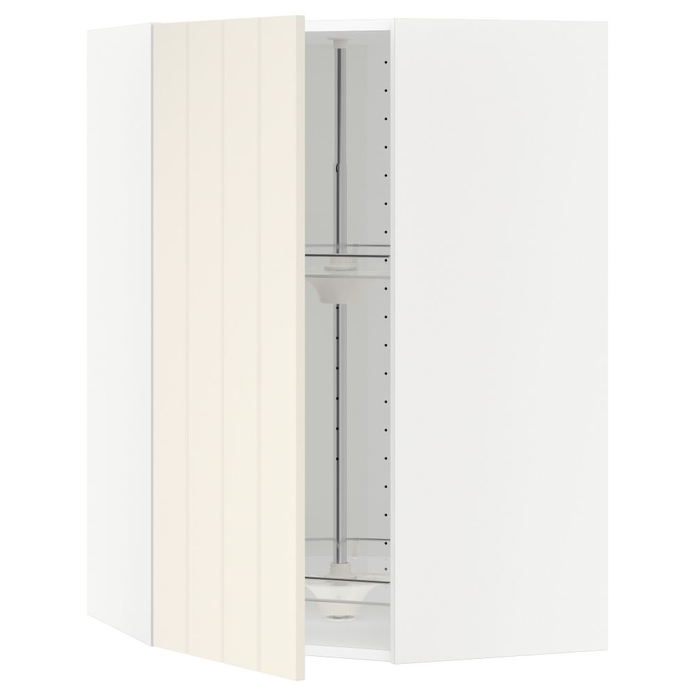 Угловой навесной шкаф с вращающейся секцией МЕТОД, белый, Хитарп белый с оттенком - схема-чертеж с размерами