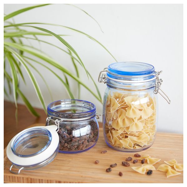 Банка с крышкой КОРКЕН, синий (1 л) - схема-чертеж с размерами