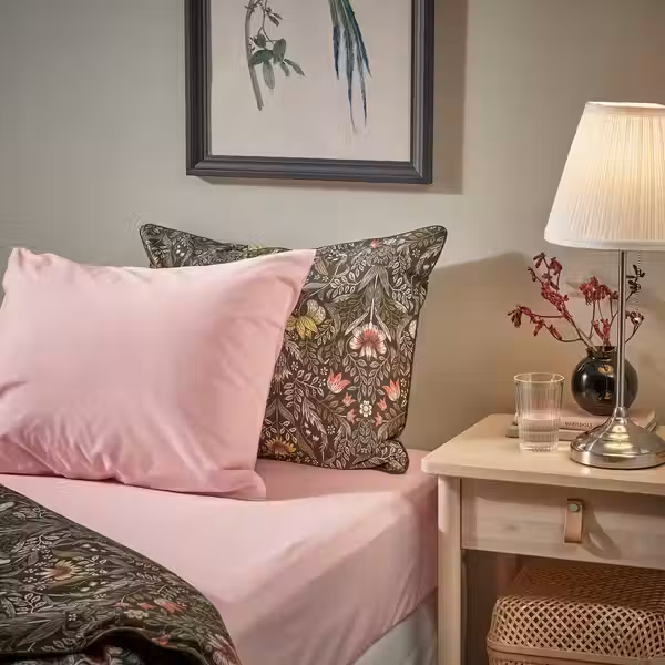 ULLVIDE Простыня натяжная - светло-розовый 160x200 см - фото 2