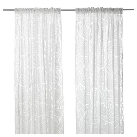 Гардины, 2 шт. НОРДИС, белый (145x300 см)