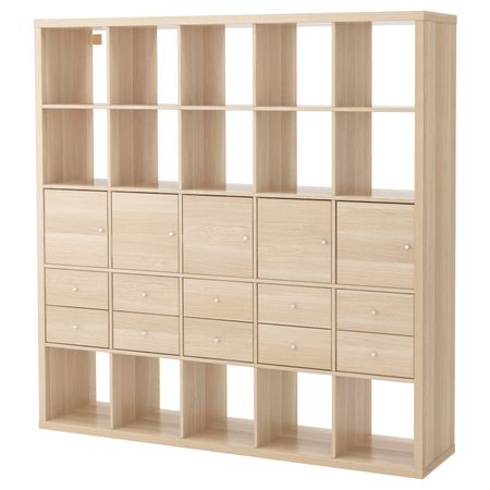 Стеллаж с 10 вставками, под беленый дуб 182x182 см IKEA KALLAX КАЛЛАКС 793.880.55