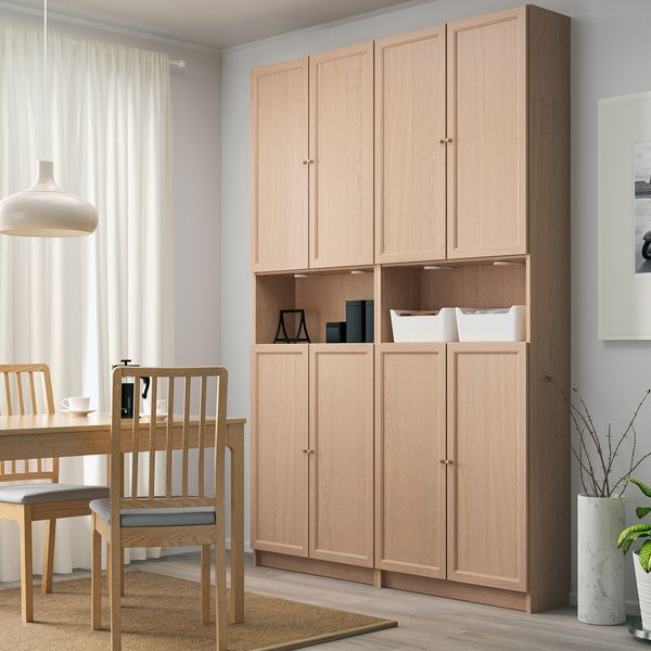 Стеллаж с верхними полками, дверями, 160x30x237 cm IKEA BILLY БИЛЛИ, OXBERG ОКСБЕРГ 792.807.57 - фото 3