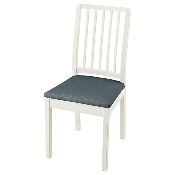 Стул, белый/Идекулла синий IKEA EKEDALEN ЭКЕДАЛЕН 093.182.21 - фото 1