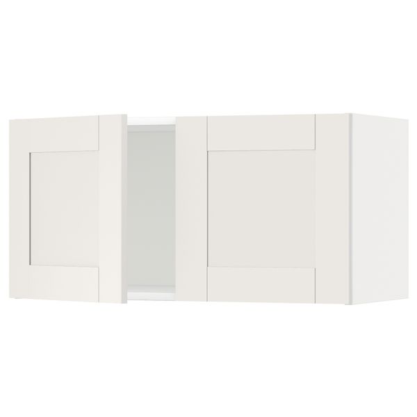 Навесной шкаф с 2 дверями МЕТОД, белый, Сэведаль белый (80x40 см) - схема-чертеж с размерами