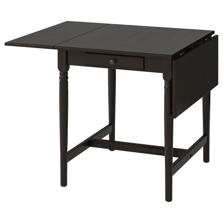 Стол c откидными полами, черно-коричневый 65/123x78 см IKEA INGATORP ИНГАТОРП 204.231.07