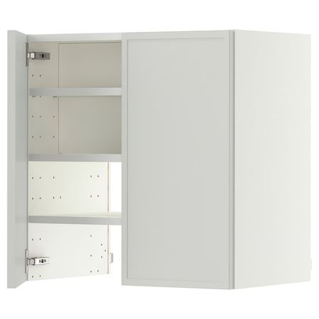 METOD Навесной шкаф д/вытяжки/полка/дверь - белый/Aspudden светло-серый 60x60 см