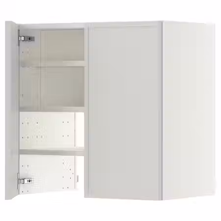 METOD Навесной шкаф д/вытяжки/полка/дверь - белый/Aspudden светло-серый 60x60 см
