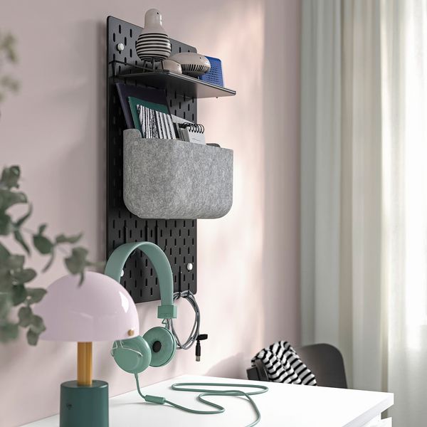 SKÅDIS Настенная панель, комбинация - чёрный 36x56 см - фото 3