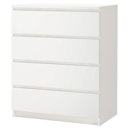 Комод с 4 ящиками, белый 80x100 см IKEA MALM МАЛЬМ 003.685.45