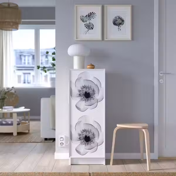 HÖGBO Стеклянная дверь - белый 40x97 см - фото 2