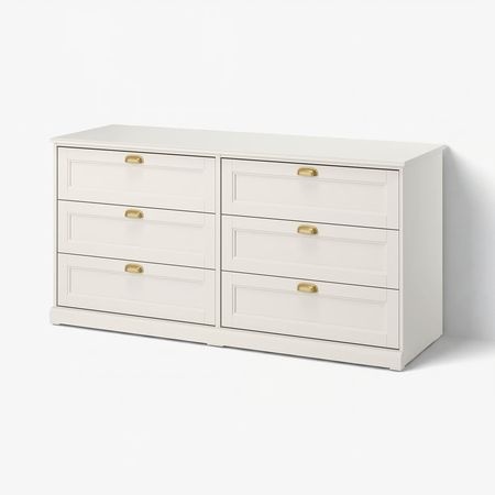 FÅGELFJÄLLET Комод с 6 ящиками - белый с оттенком 160x51x78 см