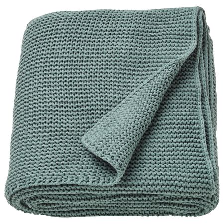 Плед, серо-бирюзовый 130x170 см IKEA INGABRITTA ИГАБРИТТА 804.895.91