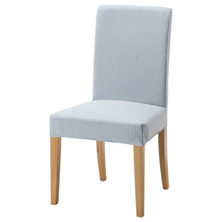 Стул ХЕНРИКСДАЛЬ, дуб, Ремваллен синий/белый