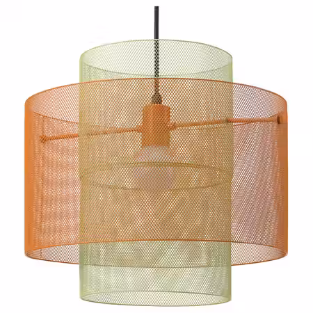 SOLVINDEN Потолочный светильник - сетка оранжевый/светло-зеленый