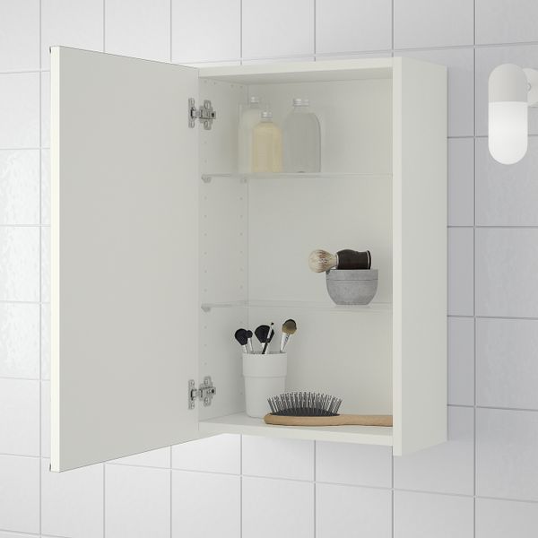 Зеркальный шкаф с 1 дверцей, белый 40x21x64 см IKEA LILLÅNGEN ЛИЛЛОНГЕН 403.690.34 - фото 2