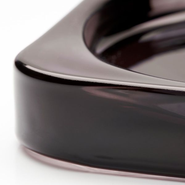 Тарелка для свечи, черный 10x10 см IKEA GLASIG ГЛАСИГ 704.835.37 - фото 2