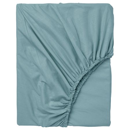 Простыня натяжная, голубой 160x200 см IKEA DVALA ДВАЛА 705.016.64