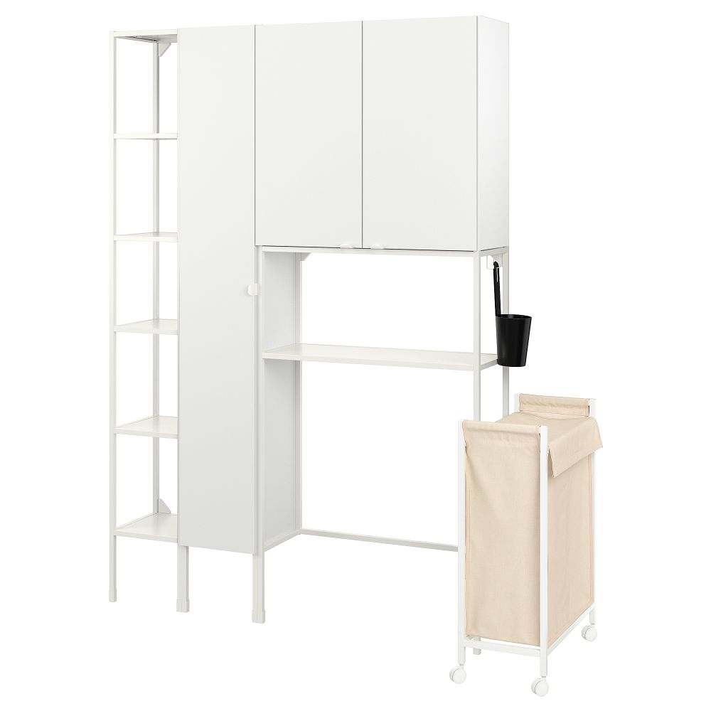 Комбинация для хранения, белый, 140x32x204 см IKEA BEGIVENHET БЕГИВЕНХЕТ 694.779.24 - фото 1
