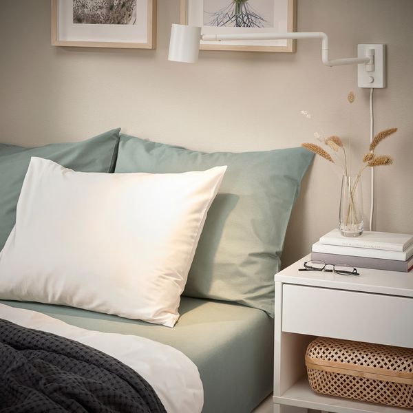 DVALA Простыня натяжная - серо-зеленый 180x200 см - фото 3