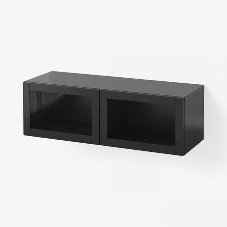 BESTÅ Комбинация настенных шкафов - черно-коричневый/Sindvik 120x42x38 см