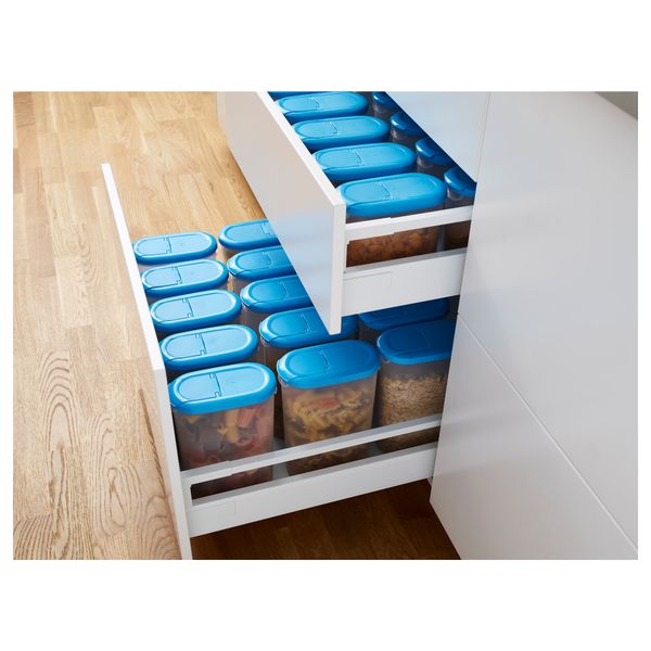 Контейнер+крышка для сухих продукт, 2 ЙЭМКА, прозрачный белый, синий (1.1/1.9 л) - схема-чертеж с размерами