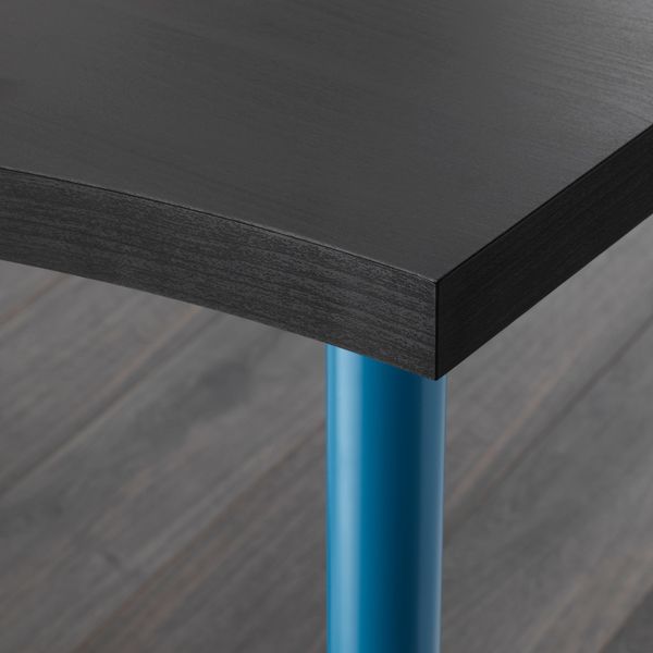 Угловой стол, черно-коричневый/синий 120x120 см IKEA LINNMON ЛИННМОН / ADILS АДИЛЬС 492.790.29 - фото 3