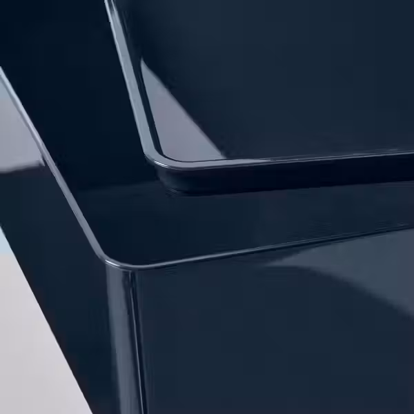 KUGGIS Контейнер с крышкой - черно-синий 18x26x8 см - схема-чертеж с размерами