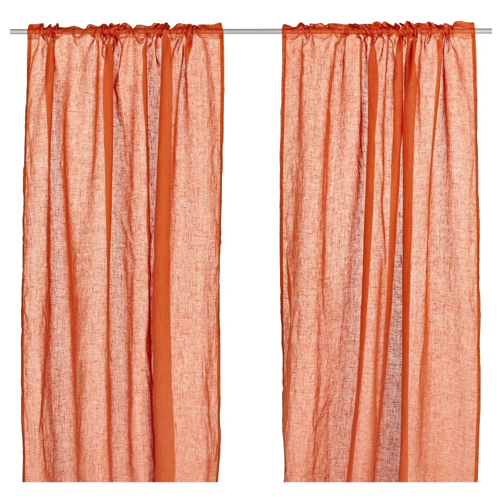 Гардины, 1 пара АРЬЯ, оранжевый (145x270 см) - схема-чертеж с размерами