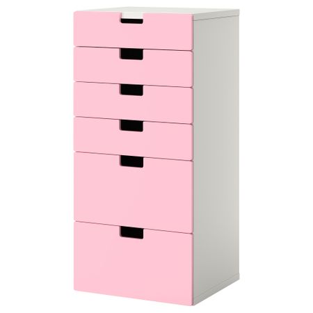Комбинация для хранения с ящиками СТУВА, белый, розовый (60x50x128 см)