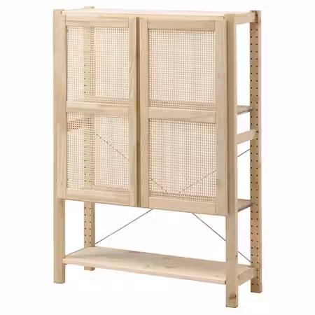 IVAR Стеллаж с дверцами - сосна 89x30x124 см