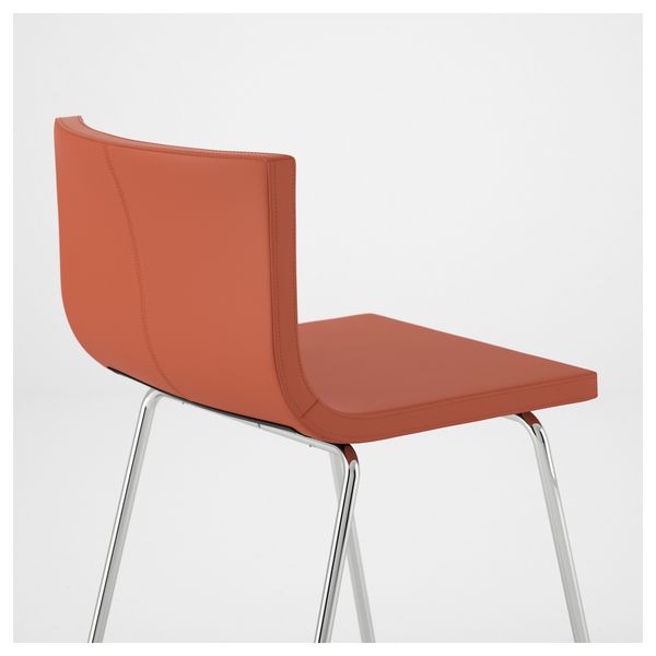 Стул барный БЕРНГАРД, хромированный, Мьюк оранжевый (63 см) - фото 6