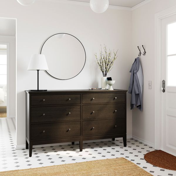 Комод с 6 ящиками, темно-коричневый морилка 162x95 см IKEA IDANÄS ИДАНЭС 704.587.07 - фото 3