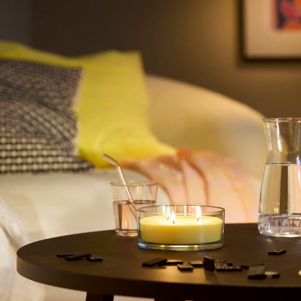 LOTSFÅGEL ЛОТСФОГЕЛЬ Ароматич свеча в стакане, 3 фитиля - фото 2