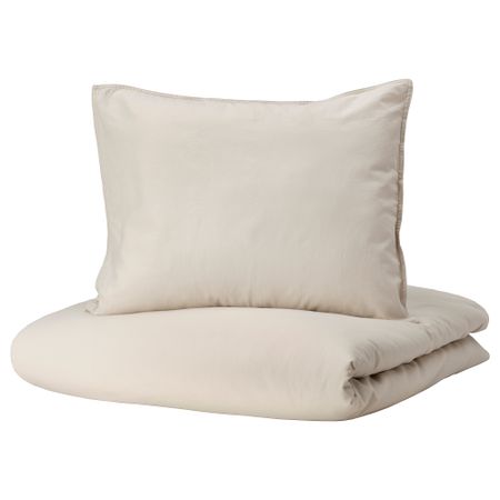 Пододеяльник и 2 наволочки, светлый серо-бежевый, 200x200, 50x60 см IKEA ÄNGSLILJA ЭНГСЛИЛЬЯ 304.907.52