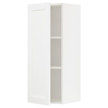 METOD Навесной шкаф с полками - белый Enköping/белый под дерево 40x100 см