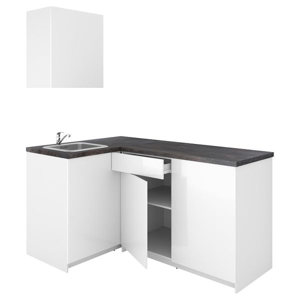 Кухня, глянцевый белый 120x180x220 см IKEA KNOXHULT КНОКСХУЛЬТ 394.045.90 - фото 1